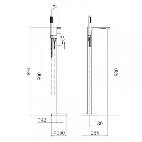 Смеситель для ванны Fashun A3085 цвет Хром