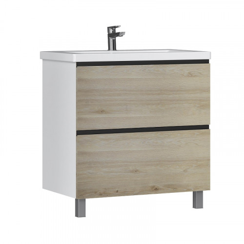 Тумба под раковину Vigo Cross 80 449 цвет Дуб давос натуральный Белый