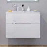 Тумба под раковину Jorno Modul 80 Mоl.01.77/P/W подвесная Белый глянец МДФ / ЛДСП