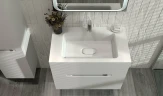 Тумба под раковину Jorno Modul 80 Mоl.01.77/P/W подвесная Белый глянец МДФ / ЛДСП