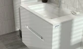 Тумба под раковину Jorno Modul 80 Mоl.01.77/P/W подвесная Белый глянец МДФ / ЛДСП