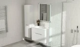 Тумба под раковину Jorno Modul 80 Mоl.01.77/P/W подвесная Белый глянец МДФ / ЛДСП