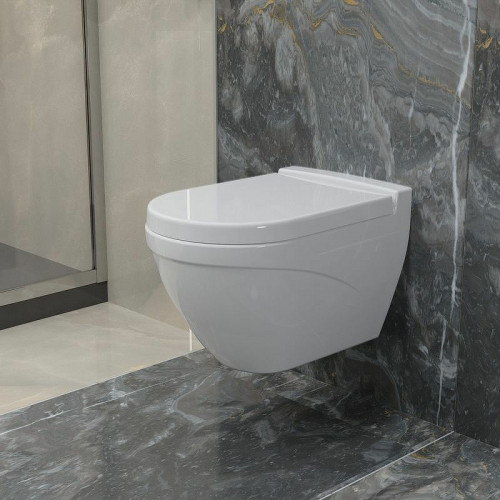 Унитаз Ambassador Nord 133T20001 подвесной Белый глянцевый без сиденья фарфор подвесной