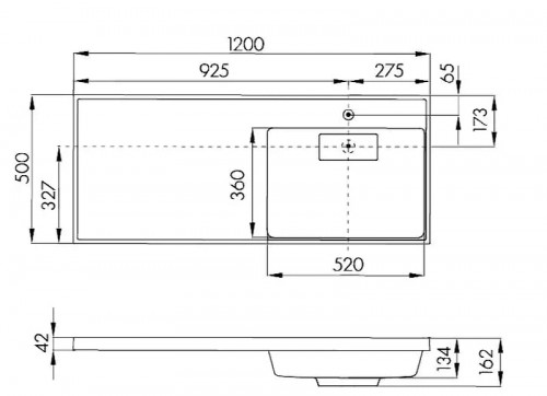 Раковина Aquaton Лондри 120 L 1A72843KLH01L с местом под стиральную машину Белая искусственный камень (литьевой мрамор) подвесная, полувстраиваемая, с местом под стиральную машину