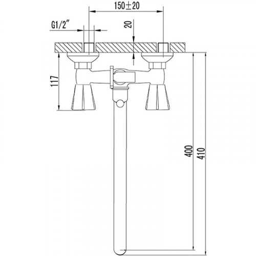 Смеситель для ванны Melodia della vita Dinatro MDV40141 универсальный Хром