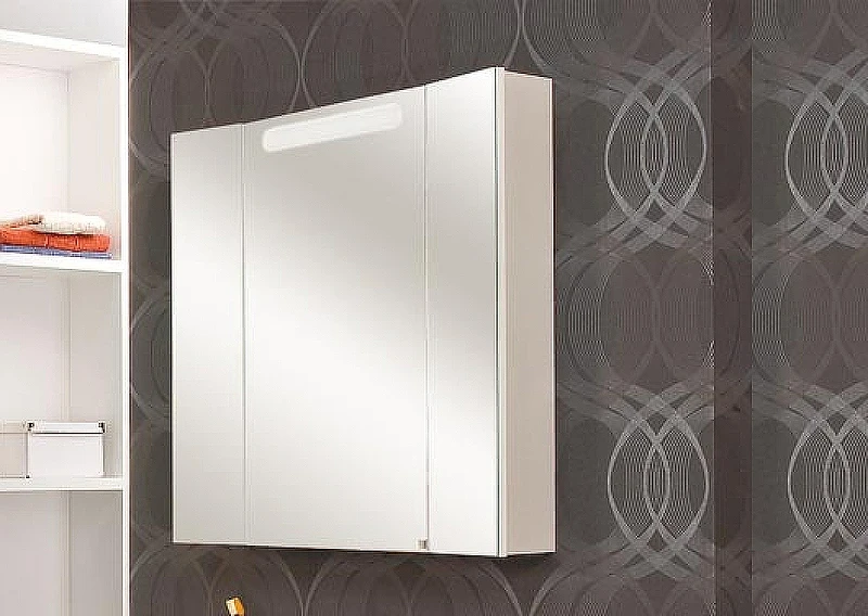 Зеркальный шкаф Aquaton Мадрид 80 М 1A175202MA010 с подсветкой Белый МДФ / ЛДСП, стекло