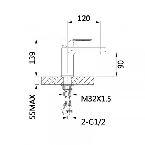 Смеситель для раковины D-Lin D110377-C цвет  Белый