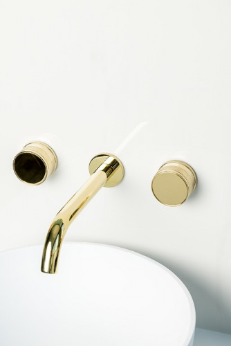 Смеситель для раковины Boheme Prestige 152-2-G-PR Золото латунь встраиваемый