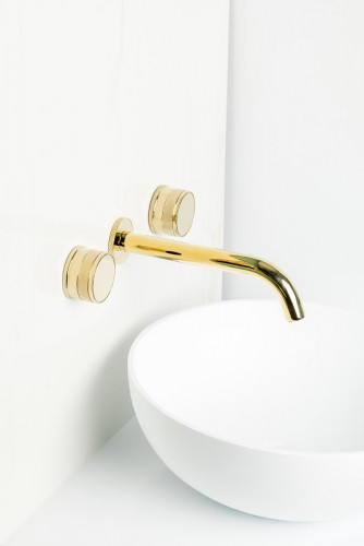 Смеситель для раковины Boheme Prestige 152-2-G-PR Золото латунь встраиваемый