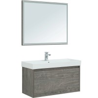 Зеркало Aquanet Nova Lite 100 242623 с подсветкой Дуб рошелье МДФ / ЛДСП, стекло