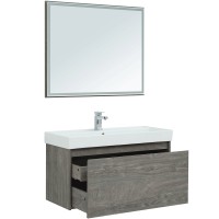 Зеркало Aquanet Nova Lite 100 242623 с подсветкой Дуб рошелье МДФ / ЛДСП, стекло