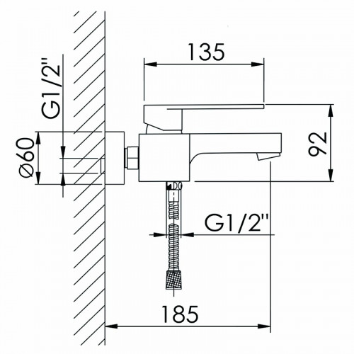 Смеситель для ванны D-Lin D130365-A цвет  Черный матовый