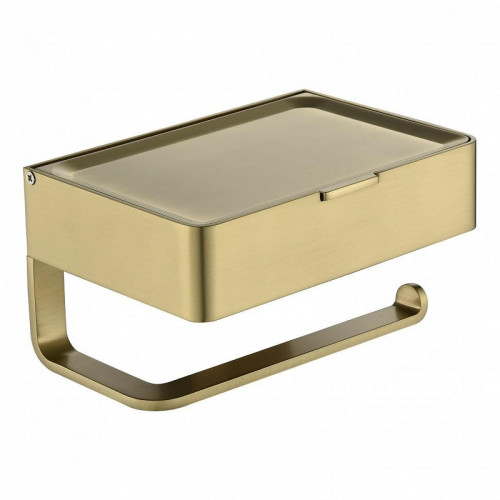 Держатель туалетной бумаги Grocenberg AC0050MG с полкой цвет Золото матовое