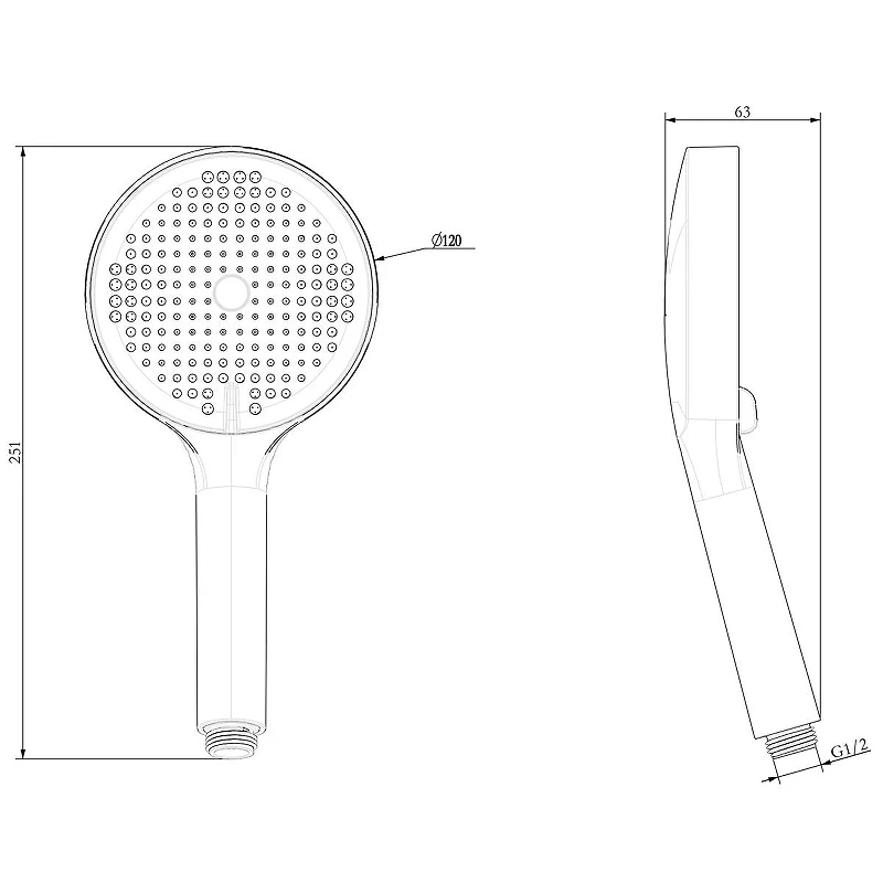 Ручной душ Lemark LMD-1501P-BL-2 цвет Черный матовый