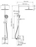 Душевая система WasserKRAFT Sauer A17101 Золото латунь на стену