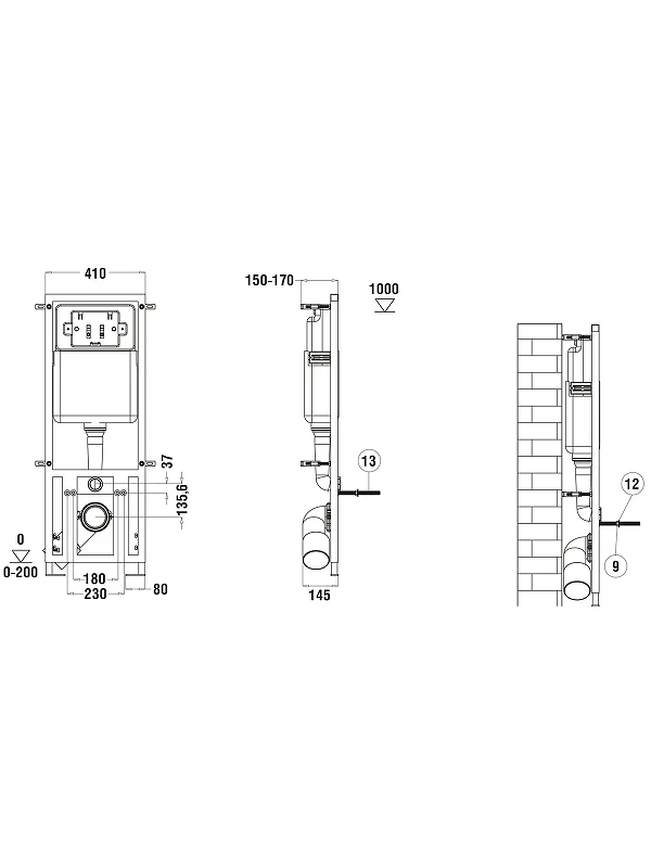 Инсталляция WeltWasser Marberg 410 RD WT 10000011209 с клавишей смыва цвет Белый