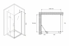 Душевой уголок Abber Zart 120x80 AG08120-S81 профиль Хром стекло прозрачное