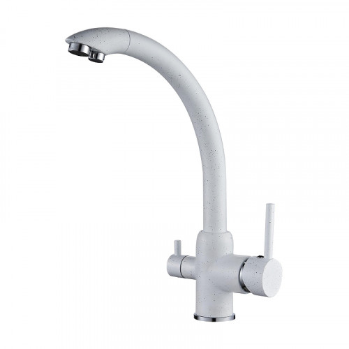 Смеситель для кухни D-Lin D159315-5C цвет  Белый матовый