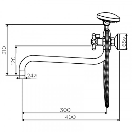Смеситель для ванны Dorff Vintage D6095000 универсальный Хром латунь на стену
