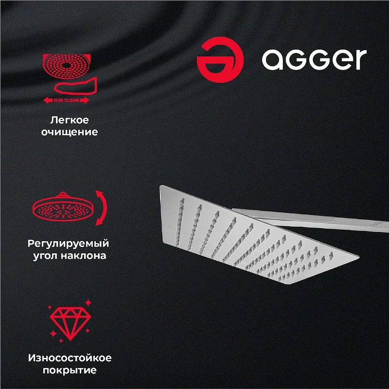 Душевая система Agger Great A2893300 Хром латунь на стену