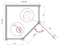 Душевой уголок BelBagno Uno 100х100 UNO-195-P-1-100-C-Cr профиль Хром стекло прозрачное