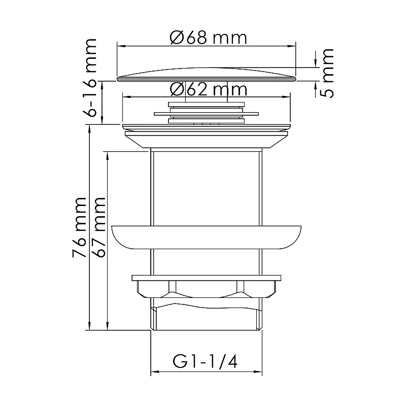 Донный клапан WasserKRAFT A248 Click-Clack Золото