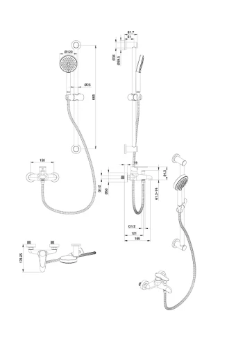 Смеситель для ванны Wonzon & Woghand Alfa WW-AE3205-MB цвет Черный матовый