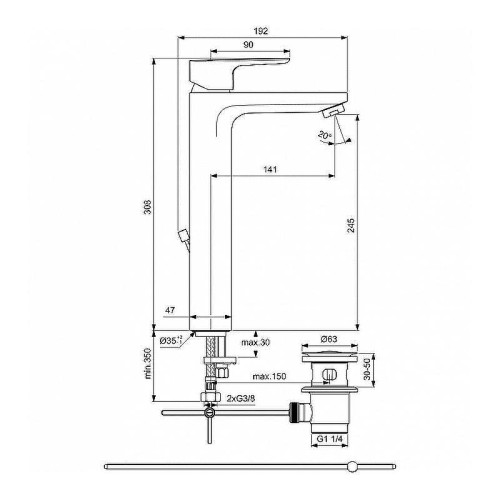 Смеситель для раковины Ideal Standard Ceraplan III Slim BC561AA Хром