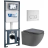 Комплект унитаза с инсталляцией WeltWasser MARBERG 410 + MERZBACH 043 MT-GR + MAR 410 SE GL-WT 10000011394 цвет Белый глянцевый с сиденьем Микролифт и клавишей смыва цвет Белый глянцевый