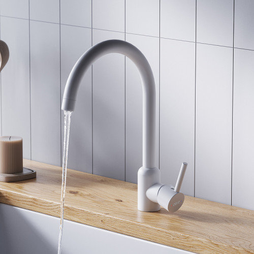 Смеситель для кухни Dorff Logic D3007033 Белый нержавеющая сталь