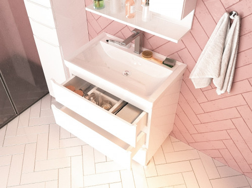 Тумба под раковину 1MarKa Кода 60Н У57594 Белая МДФ / ЛДСП