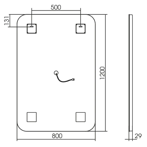 Зеркало Silver Mirrors Стив 80 ФР-00001800 с подсветкой с сенсорным выключателем и диммером стекло