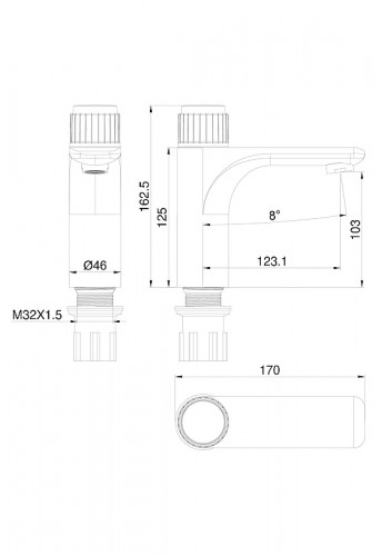 Смеситель для раковины Wonzon &amp; Woghand Click WW-A40412-CR цвет Хром