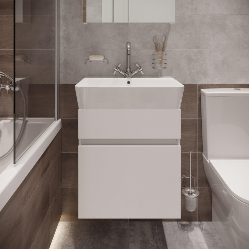 Тумба с раковиной DIWO Тольятти 50 подвесная цвет Белый