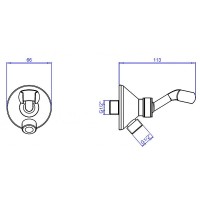 Шланговое подключение Cezares Czr CZR-U-AI-C-03/24 Золото 24 карат латунь на стену