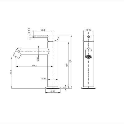 Смеситель для раковины Wonzon &amp; Woghand WW-H1063-BG цвет Брашированное золото