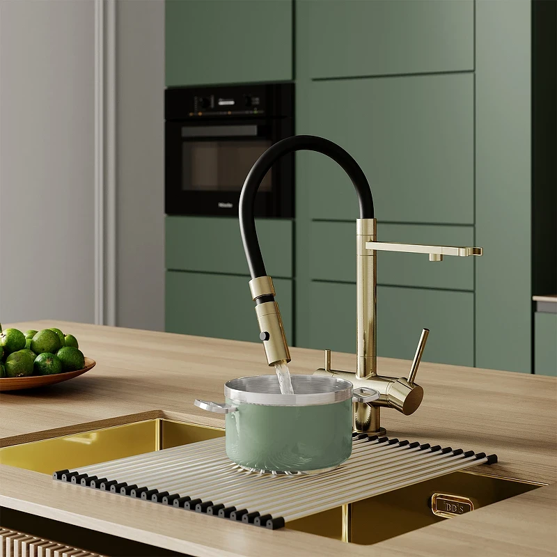 Смеситель для кухни Iddis Ace ACEMGFFi05 Золото матовое латунь