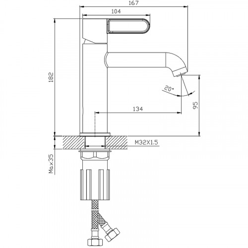 Смеситель для раковины Splenka S03.10 Хром латунь