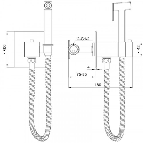 Гигиенический душ со смесителем Wonzon &amp; Woghand WW-88829910-CR цвет Хром