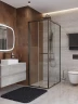 Душевой уголок Cezares Lux 70x90 LUX-AH-FS-1-70/90-C-GM профиль Оружейная сталь стекло прозрачное