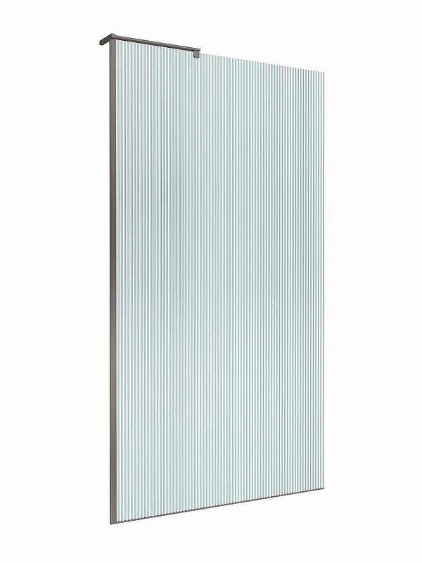Душевая перегородка BelBagno Uno 100 UNO-L-1-TB-100-FL-GM профиль Оружейная сталь стекло рифленое