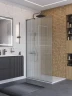 Душевая перегородка BelBagno Uno 100 UNO-L-1-TB-100-FL-GM профиль Оружейная сталь стекло рифленое