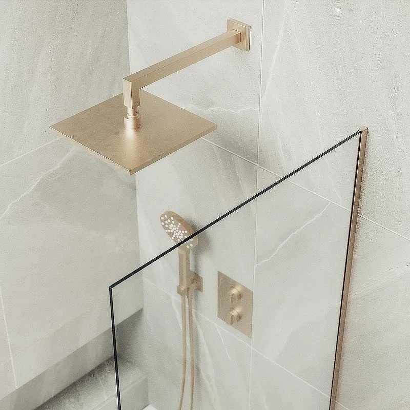 Шторка на ванну Maybah Glass MGV-65-2у 900x1400 в узком профиле Бронза стекло прозрачное