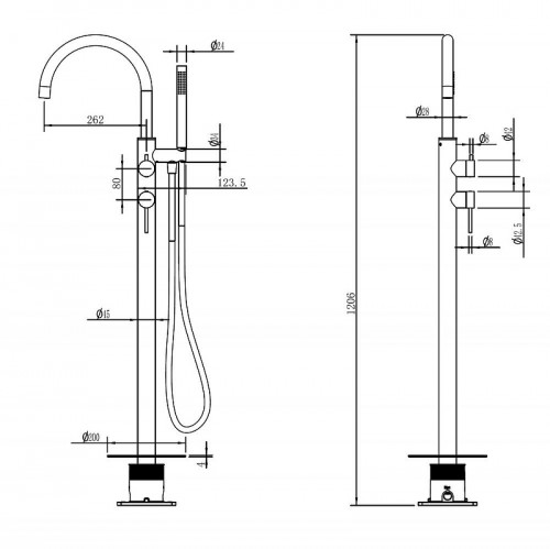 Смеситель для ванны Abber Wasser Kreis 316 AF8115BG цвет Золото брашированное