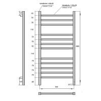 Электрический полотенцесушитель Point Вега PN71850W П12 500x1000 диммер справа Белый