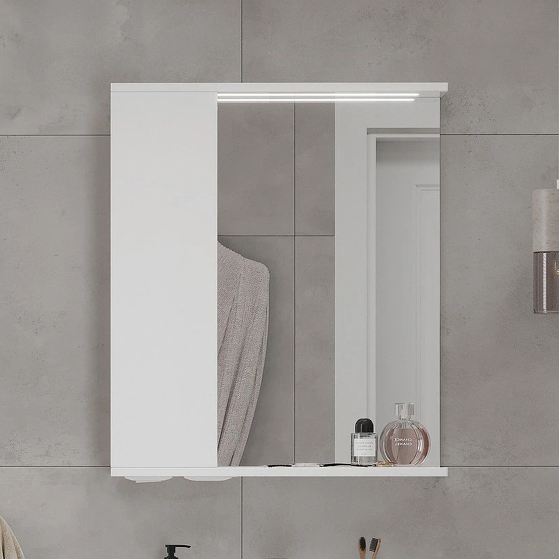 Зеркало со шкафом Volna Lake 60 L zsLAKE60.L-01 с подсветкой Белое