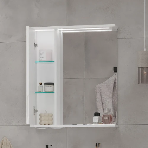 Зеркало со шкафом Volna Lake 60 L zsLAKE60.L-01 с подсветкой Белое