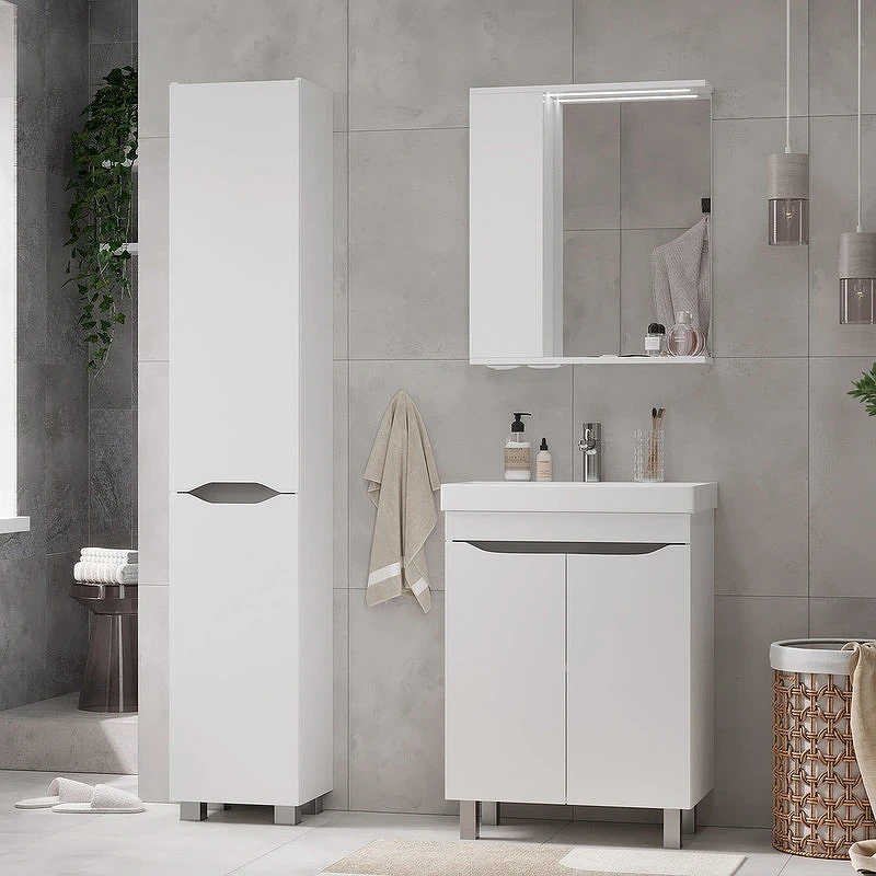 Зеркало со шкафом Volna Lake 60 L zsLAKE60.L-01 с подсветкой Белое