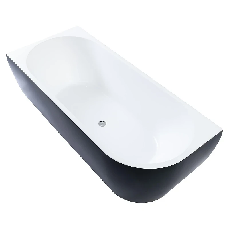 Акриловая ванна Aquanet Family Elegant A 3805-N-MW-MB 180x80 L 293077 цвет Черный матовый Белый матовый