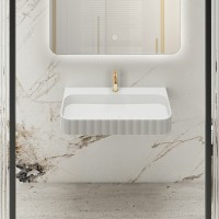 Раковина Vincea 75 VWB-6SG75MW Белая матовая искусственный камень (литьевой мрамор) подвесная